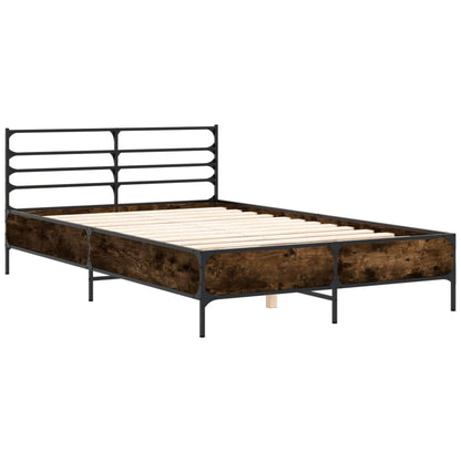 Bed Frame without Mattress Smoked Oak 140x200 cm