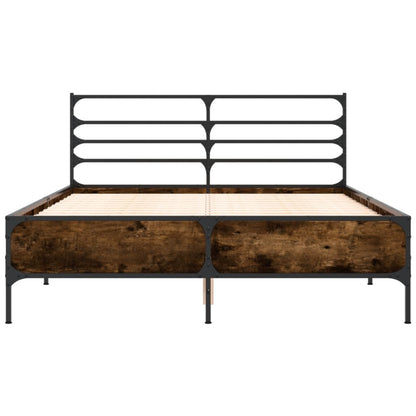 Bed Frame without Mattress Smoked Oak 140x200 cm