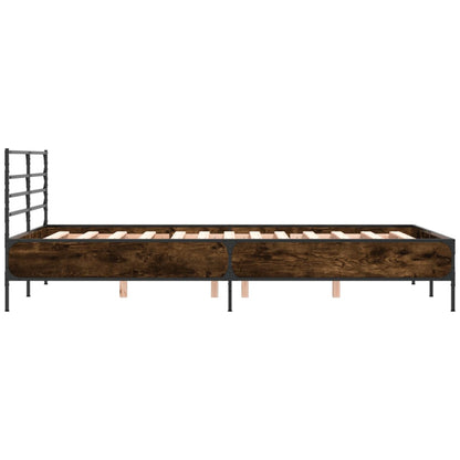 Bed Frame without Mattress Smoked Oak 140x200 cm