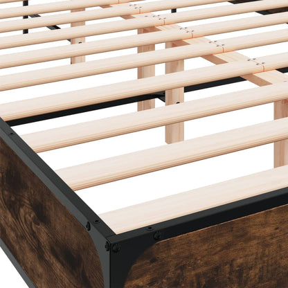 Bed Frame without Mattress Smoked Oak 140x200 cm