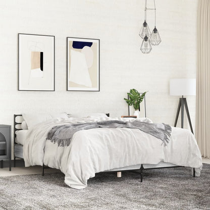Bed Frame without Mattress Grey Sonoma 140x200 cm