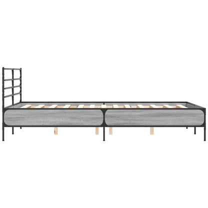 Bed Frame without Mattress Grey Sonoma 140x200 cm