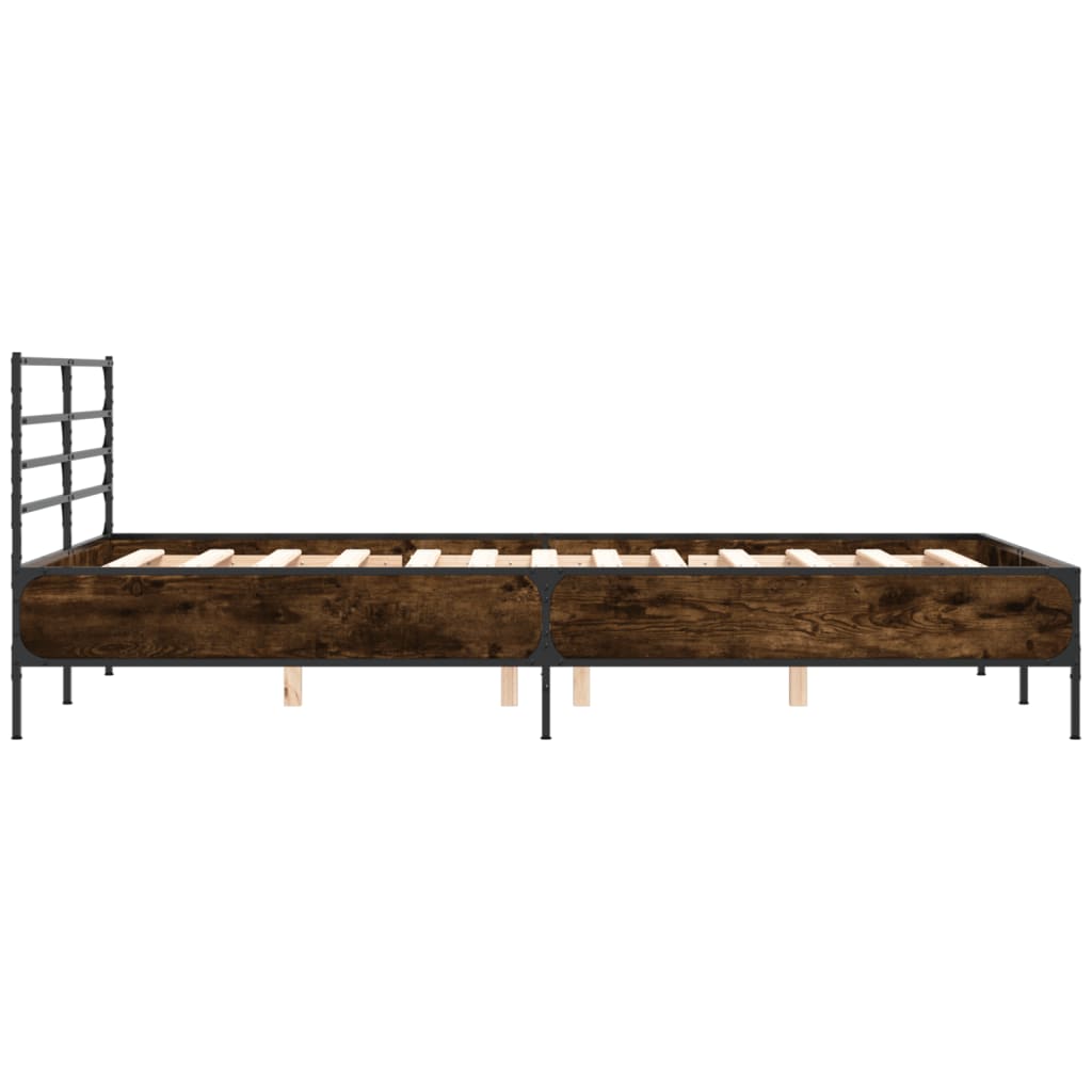 Bed Frame without Mattress Brown Oak 140x200 cm