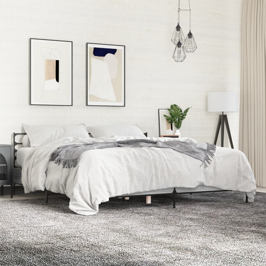 Bed Frame without Mattress Grey Sonoma 200x200 cm
