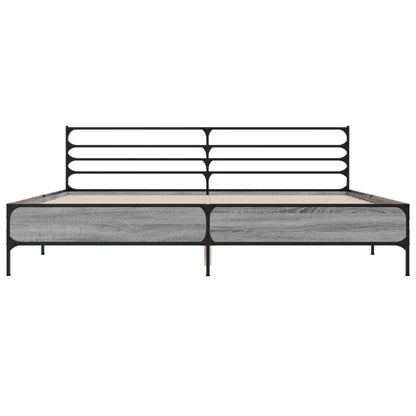 Bed Frame without Mattress Grey Sonoma 200x200 cm