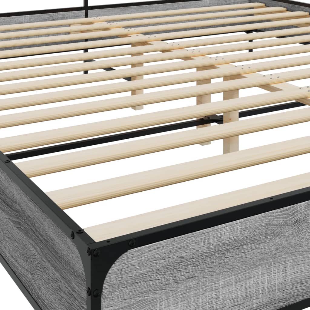 Bed Frame without Mattress Grey Sonoma 200x200 cm
