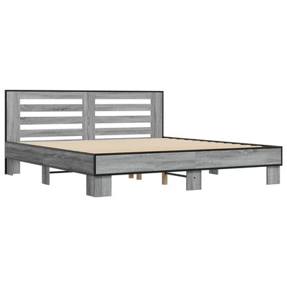 Bed Frame without Mattress Grey Sonoma 200x200 cm