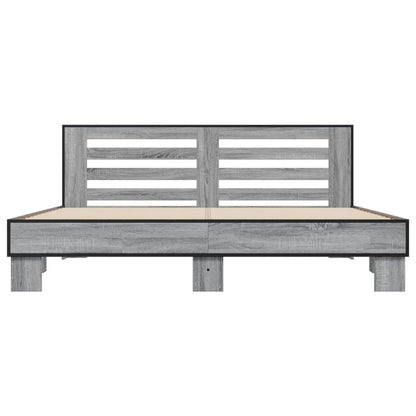 Bed Frame without Mattress Grey Sonoma 200x200 cm