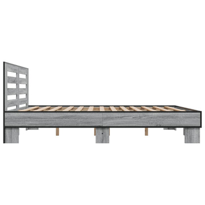 Bed Frame without Mattress Grey Sonoma 200x200 cm