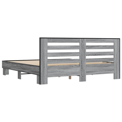 Bed Frame without Mattress Grey Sonoma 200x200 cm