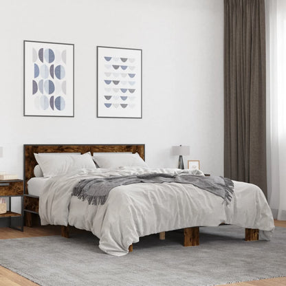 Bed Frame without Mattress Smoked Oak 140x200 cm
