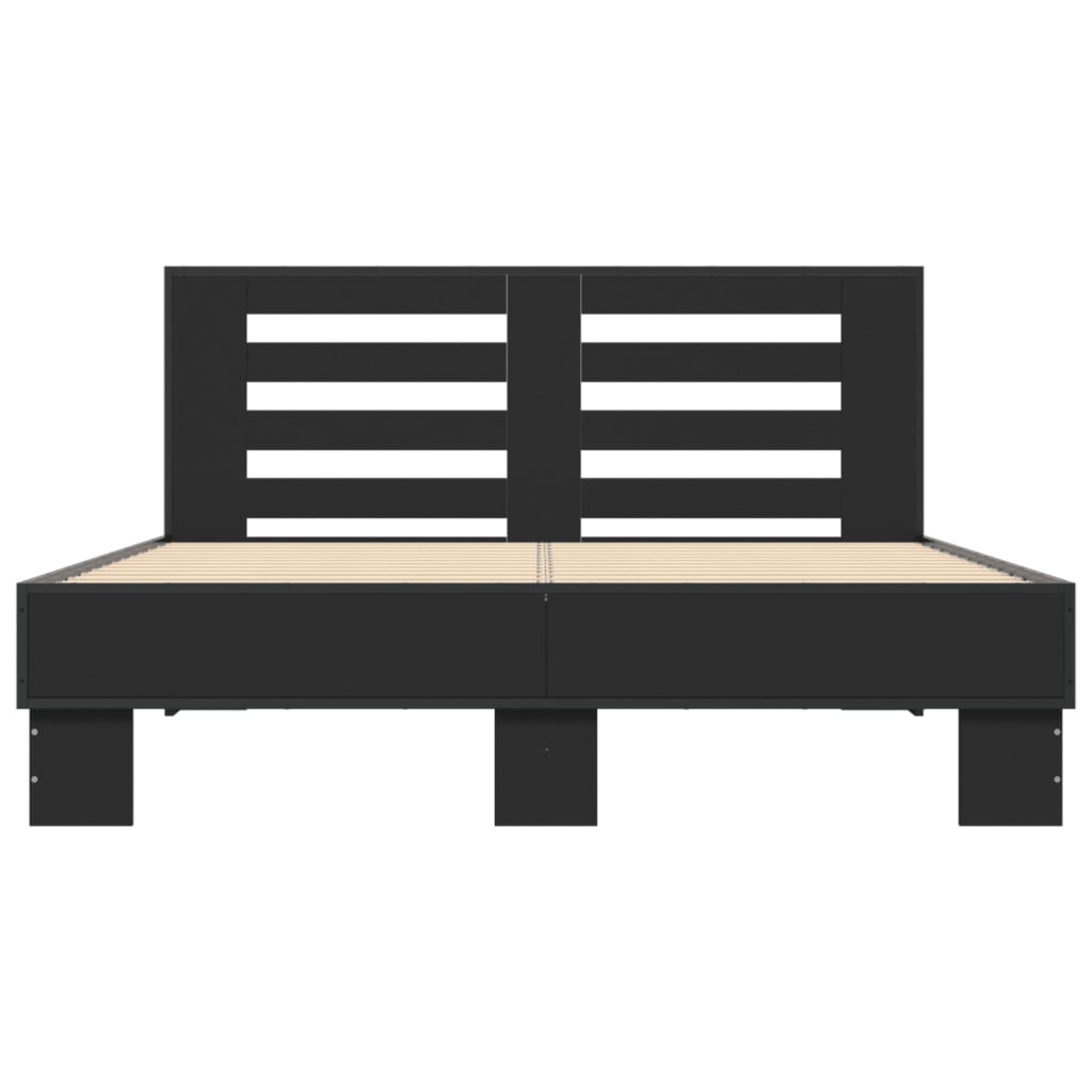Bed Frame without Mattress Black 140x190 cm
