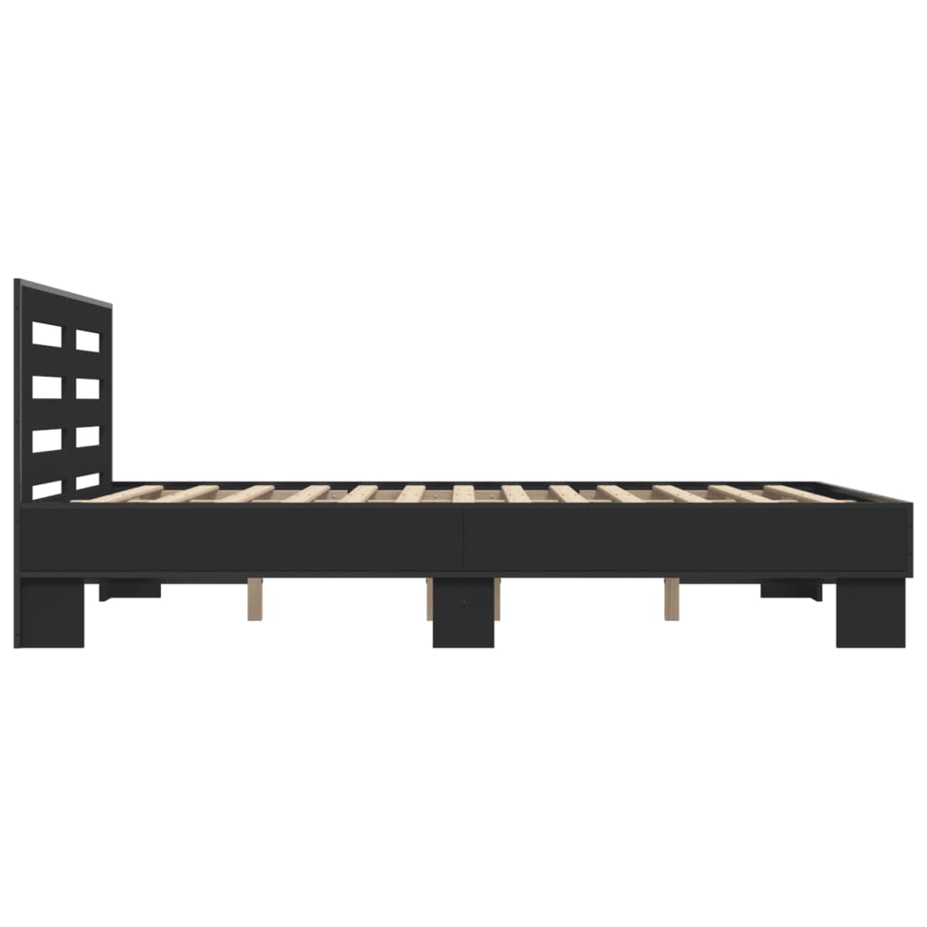 Bed Frame without Mattress Black 140x190 cm