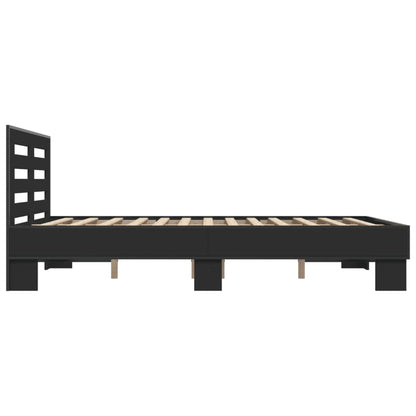 Bed Frame without Mattress Black 140x190 cm