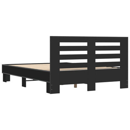 Bed Frame without Mattress Black 140x190 cm