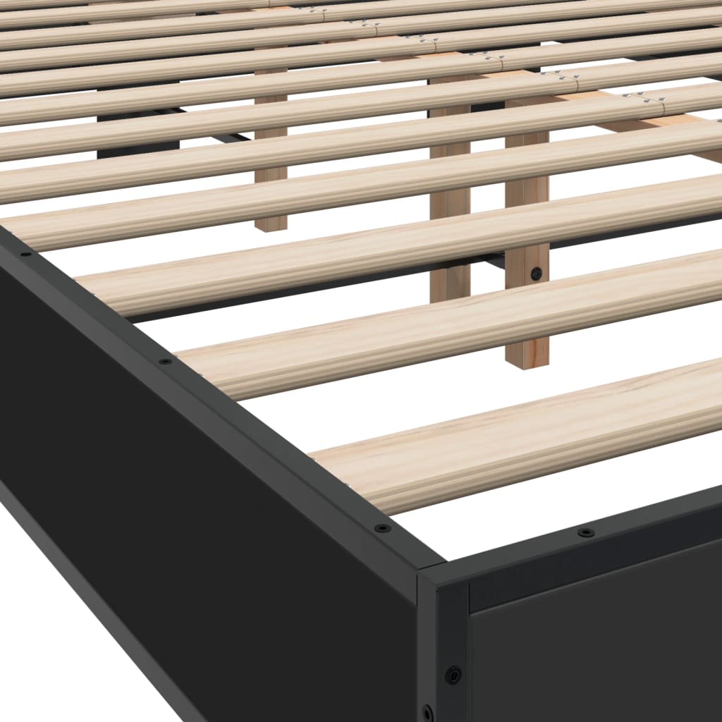 Bed Frame without Mattress Black 140x190 cm
