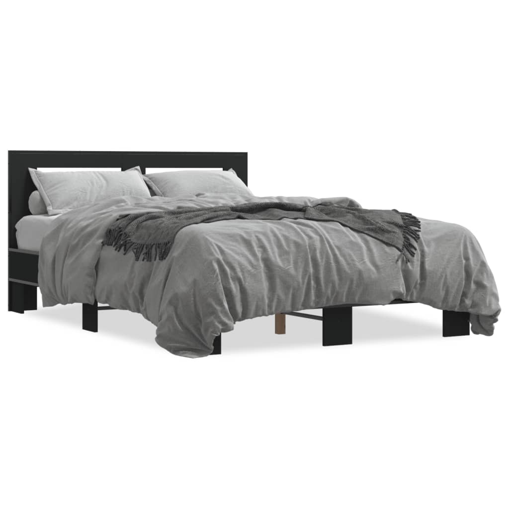 Bed Frame without Mattress Black 140x190 cm