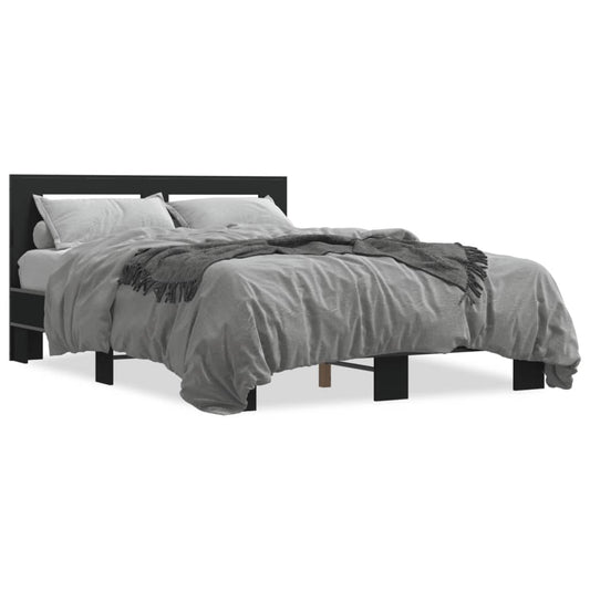 Bed Frame without Mattress Black 140x190 cm