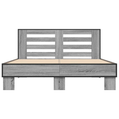 Bed Frame without Mattress Grey Sonoma 120x190 cm Small Double