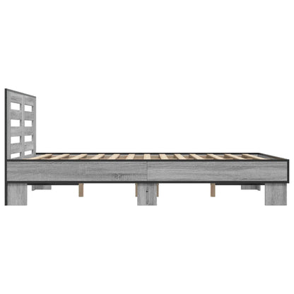 Bed Frame without Mattress Grey Sonoma 120x190 cm Small Double