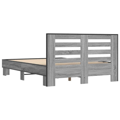 Bed Frame without Mattress Grey Sonoma 120x190 cm Small Double