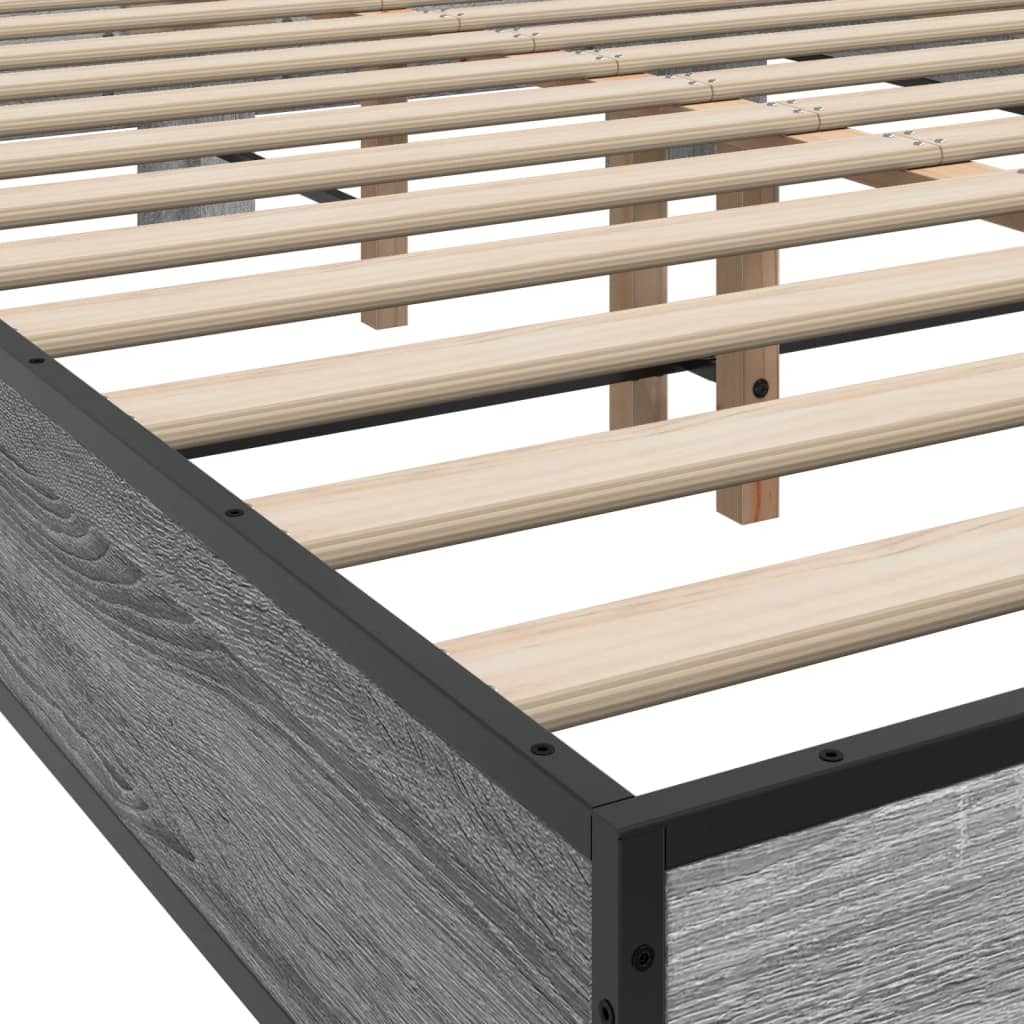 Bed Frame without Mattress Grey Sonoma 120x190 cm Small Double
