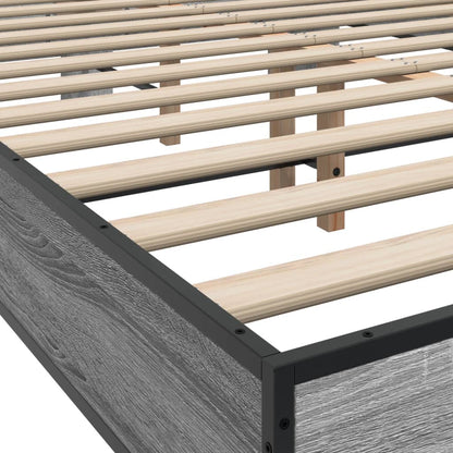 Bed Frame without Mattress Grey Sonoma 120x190 cm Small Double