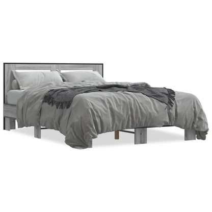 Bed Frame without Mattress Grey Sonoma 120x190 cm Small Double