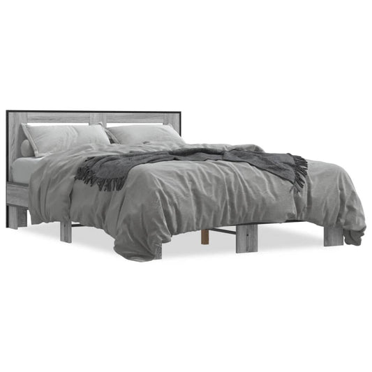 Bed Frame without Mattress Grey Sonoma 120x190 cm Small Double