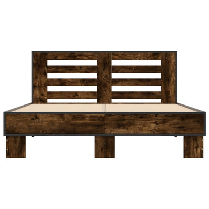 Bed Frame without Mattress Smoked Oak 135x190 cm Double