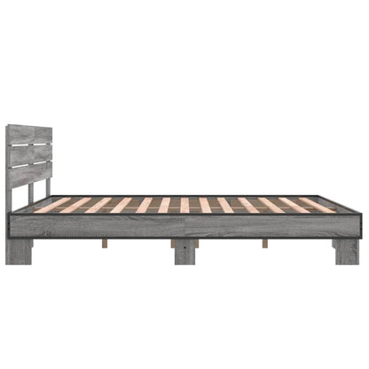 Bed Frame without Mattress Grey Sonoma 150x200 cm King Size