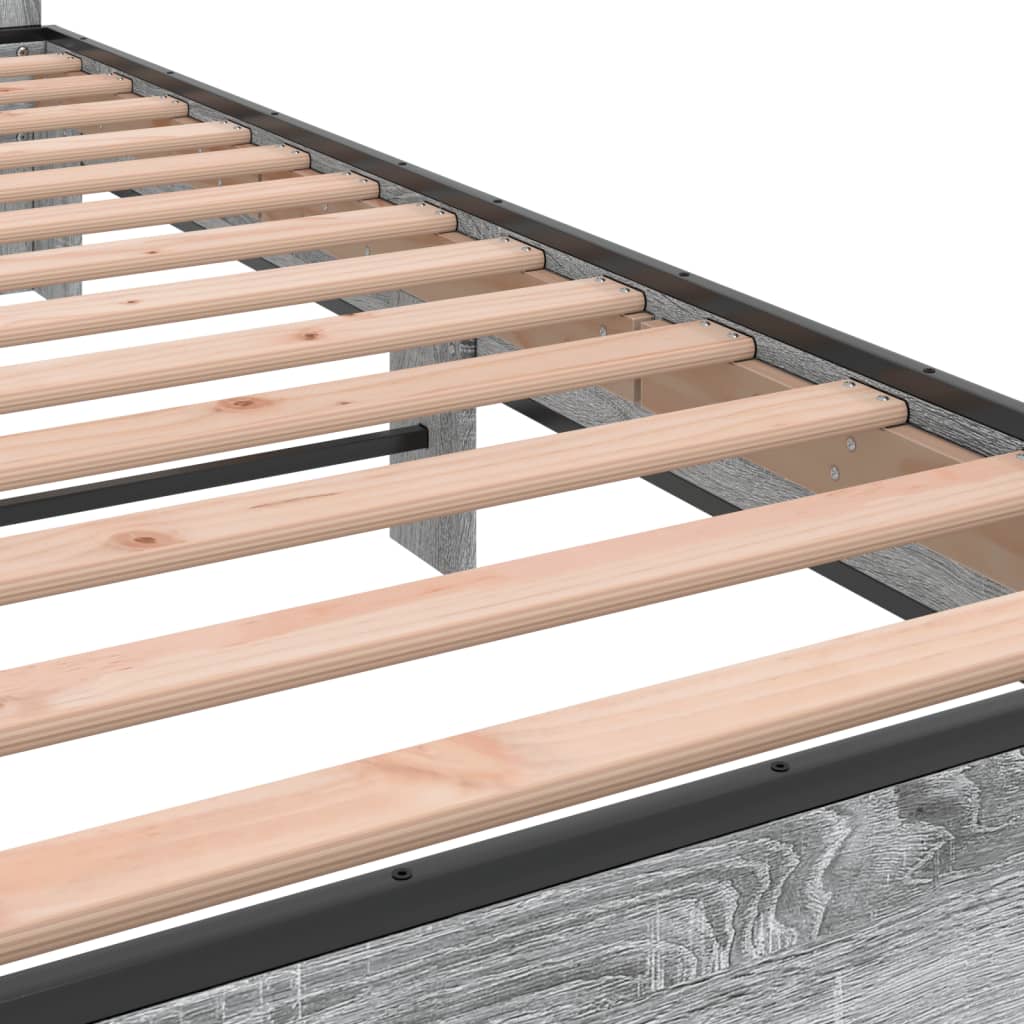 Bed Frame without Mattress Grey Sonoma 150x200 cm King Size