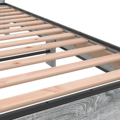 Bed Frame without Mattress Grey Sonoma 150x200 cm King Size