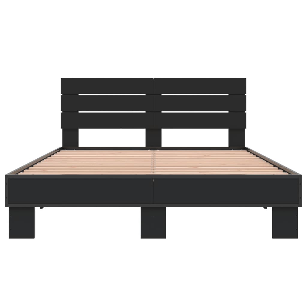 Bed Frame without Mattress Black 140x200 cm