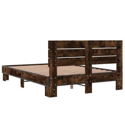 Bed Frame without Mattress Smoked Oak 135x190 cm Double