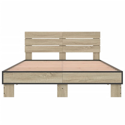 Bed Frame without Mattress Sonoma Oak 140x190 cm