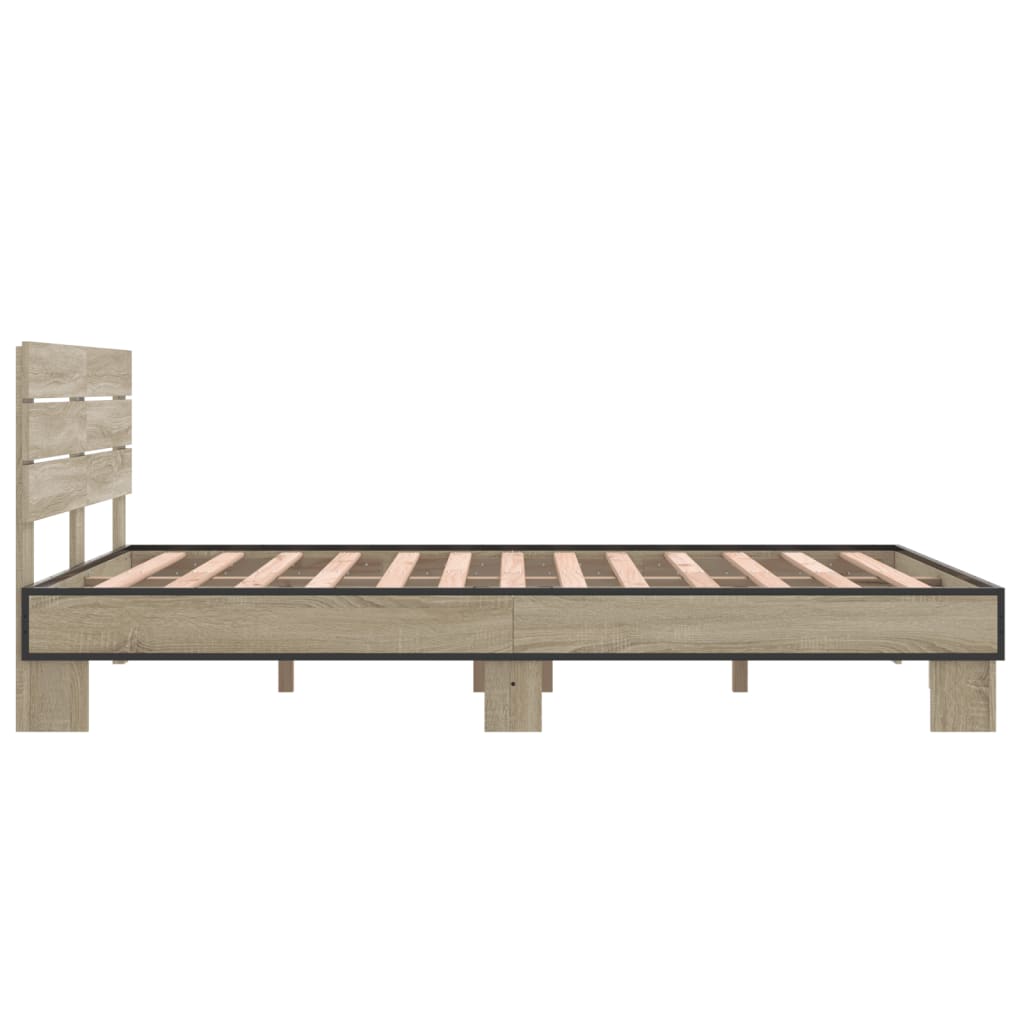 Bed Frame without Mattress Sonoma Oak 140x190 cm