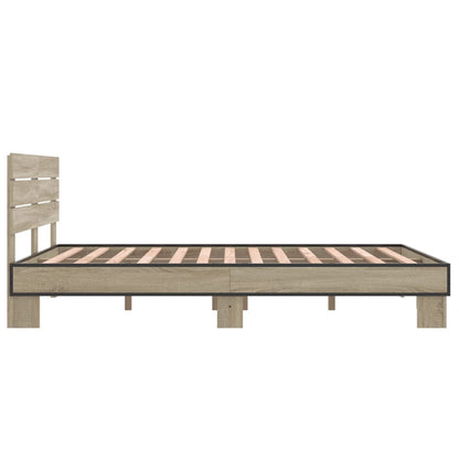 Bed Frame without Mattress Sonoma Oak 140x190 cm