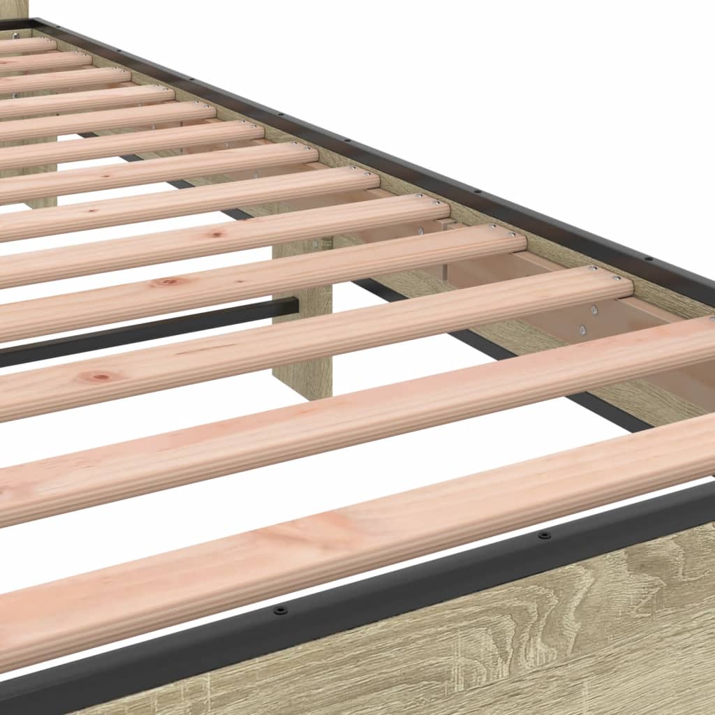 Bed Frame without Mattress Sonoma Oak 140x190 cm