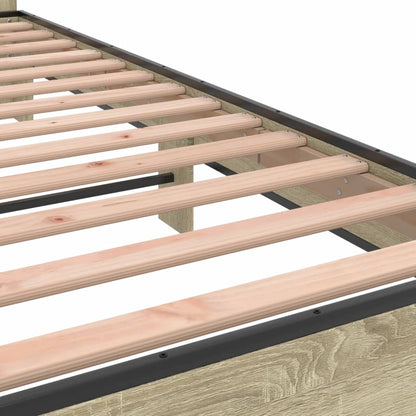 Bed Frame without Mattress Sonoma Oak 140x190 cm