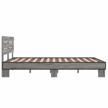 Bed Frame without Mattress Grey Sonoma 140x190 cm