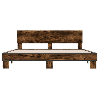 Bed Frame without Mattress Smoked Oak 200x200 cm