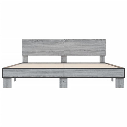 Bed Frame without Mattress Grey Sonoma 180x200 cm Super King