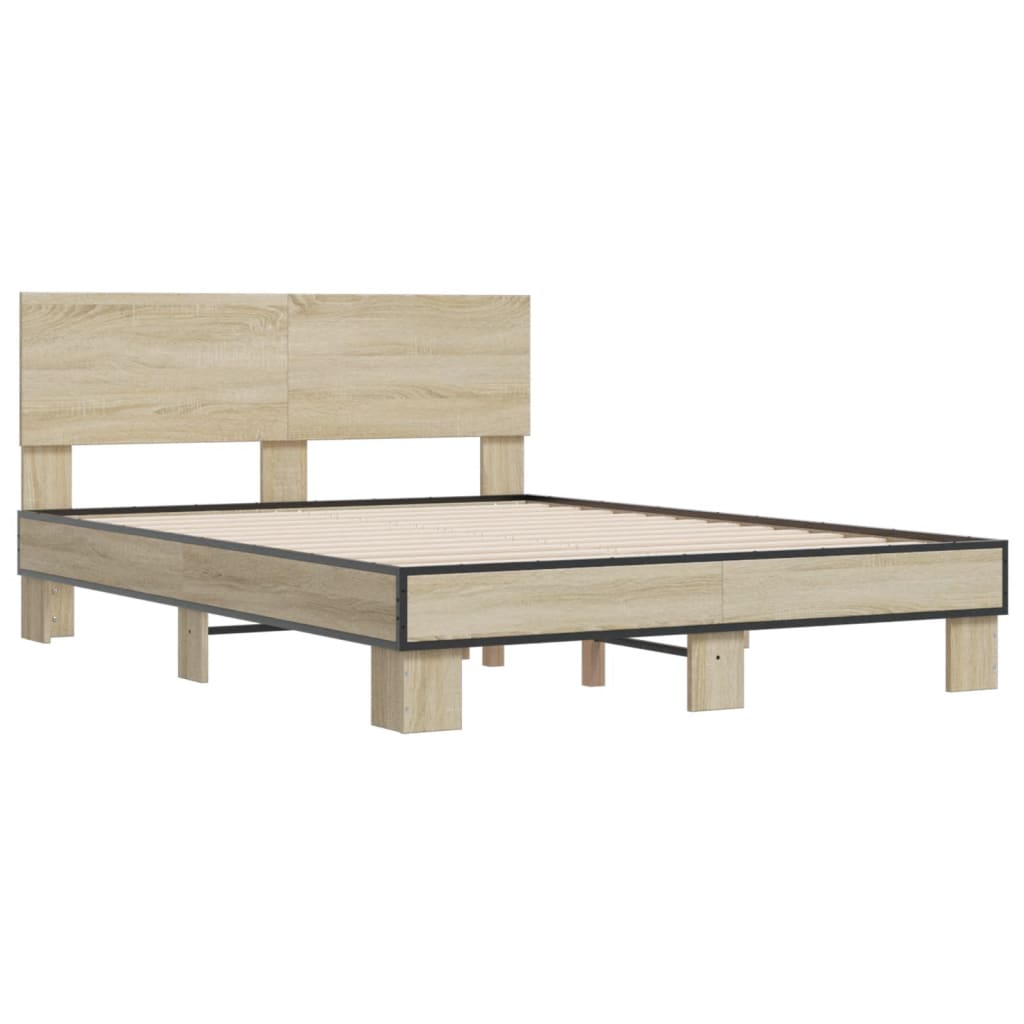 Bed Frame without Mattress Sonoma Oak 120x200 cm