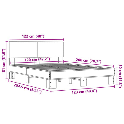 Bed Frame without Mattress Sonoma Oak 120x200 cm