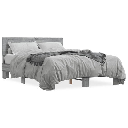 Bed Frame without Mattress Grey Sonoma 120x200 cm