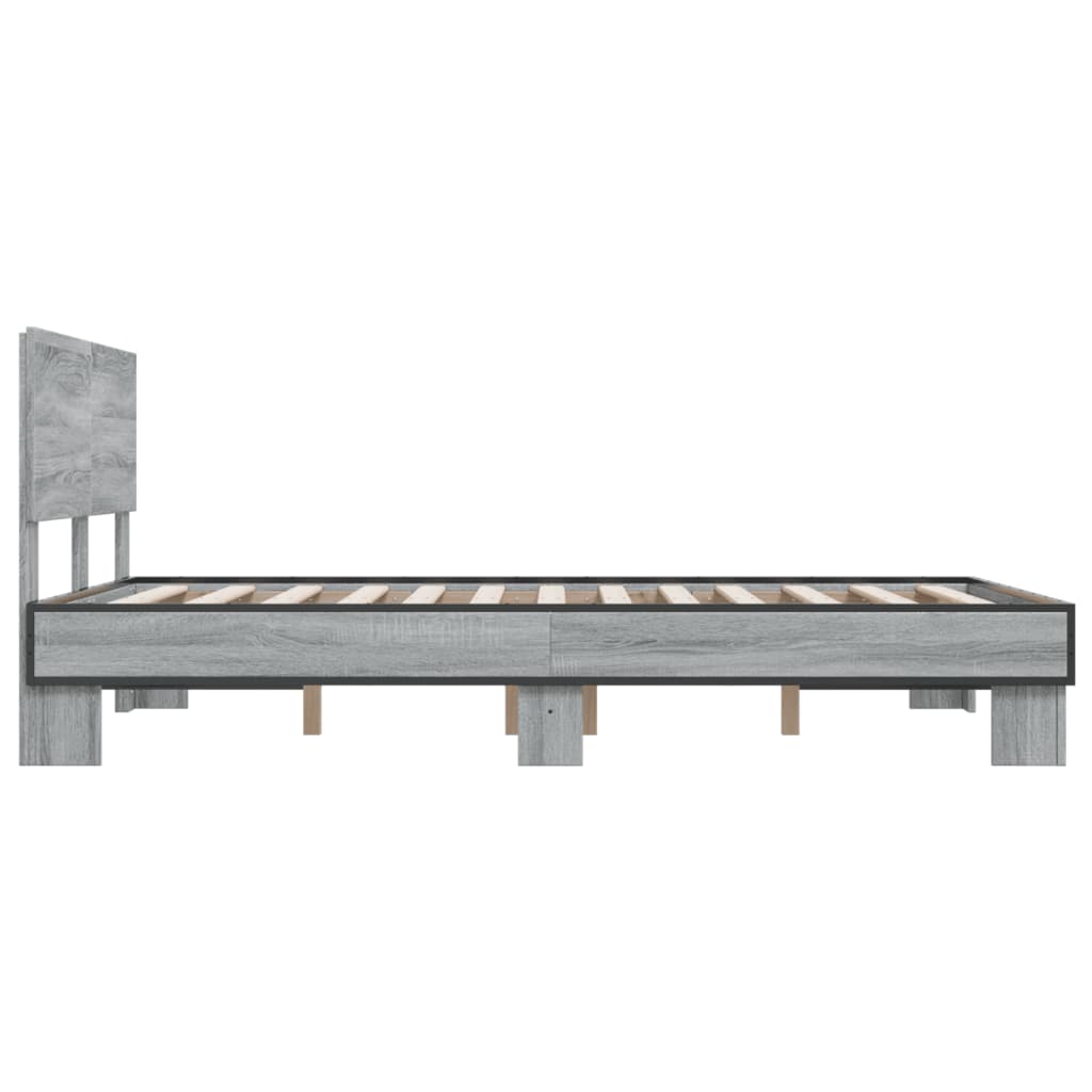 Bed Frame without Mattress Grey Sonoma 120x200 cm