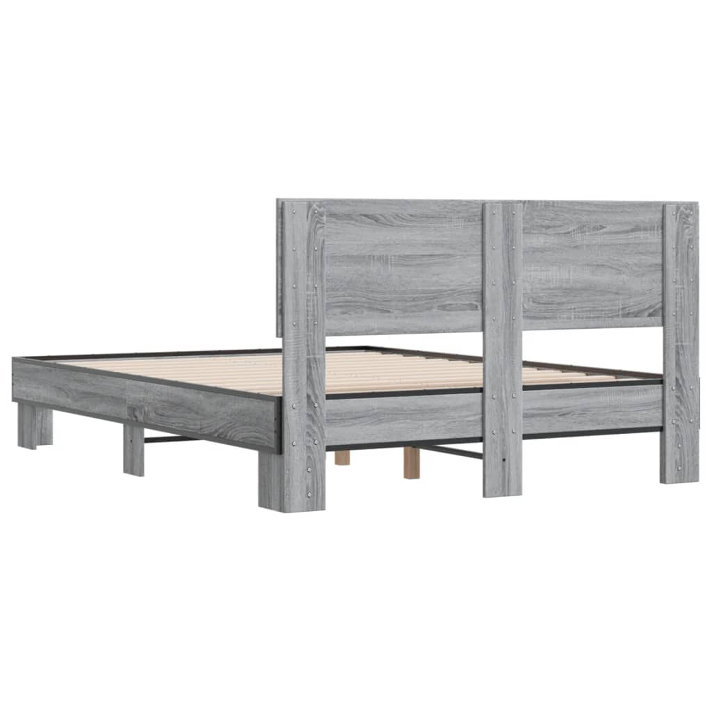 Bed Frame without Mattress Grey Sonoma 120x200 cm