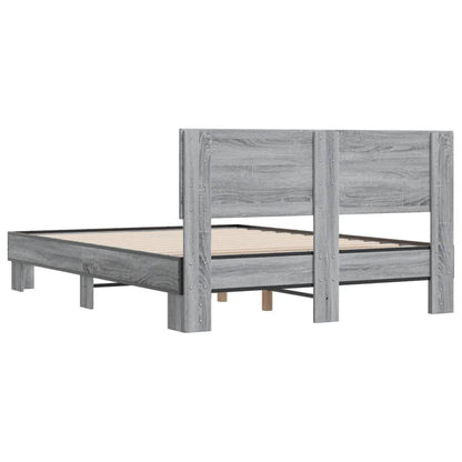Bed Frame without Mattress Grey Sonoma 120x200 cm