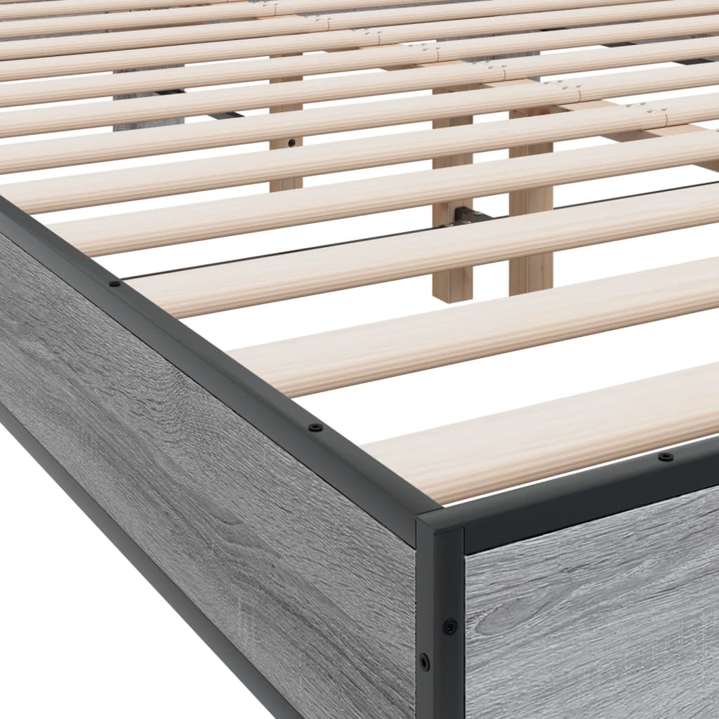 Bed Frame without Mattress Grey Sonoma 120x200 cm